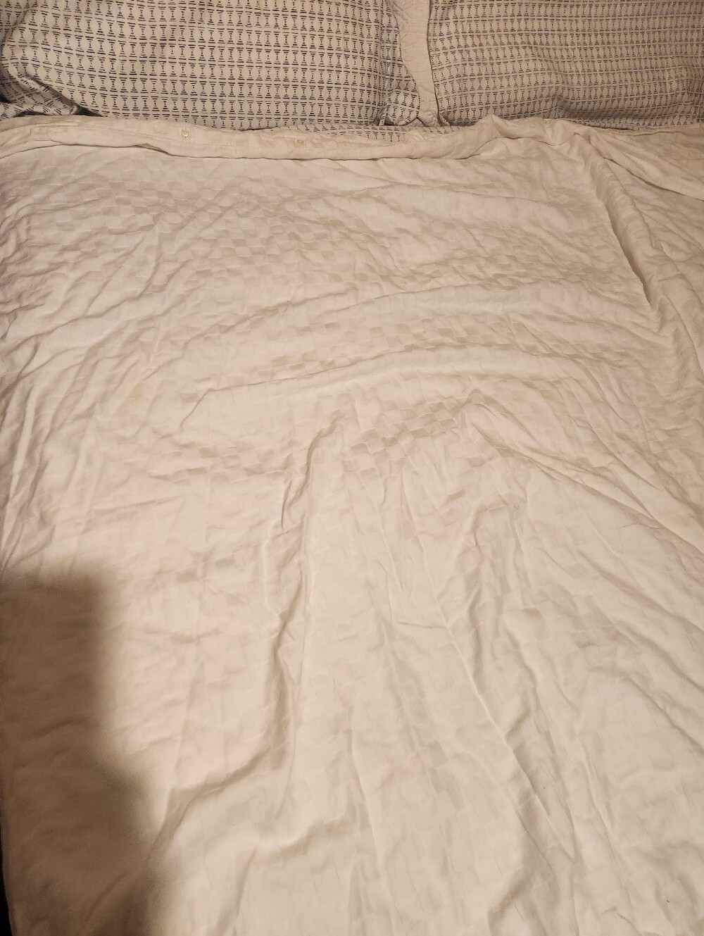Peacock Alley White Cotton  King Duvet Cover L 86" X W 102"